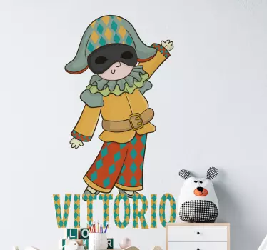 Wandtattoo Kinderzimmer bunter hofnarr - TenStickers