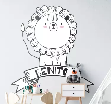 Wandtattoo kinderzimmer charmante löwenskulptur - TenStickers