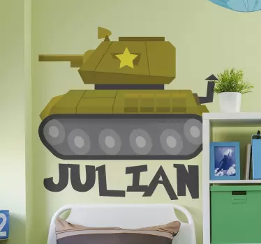 Wandtattoo Kinderzimmer dekoration mit panzermotiv - TenStickers