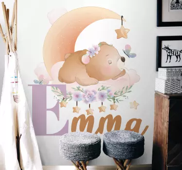 Wandtattoo kinderzimmer schlafender bär design - TenStickers