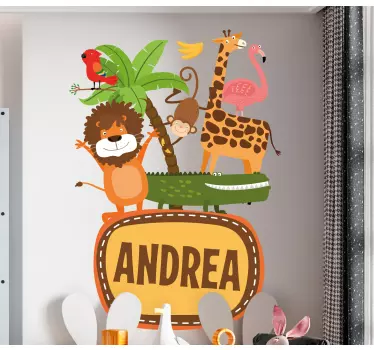 Wandtattoo kinderzimmer dschungel tierfreunde - TenStickers