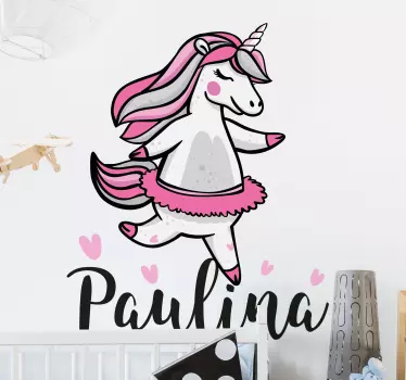 Wandtattoo kinderzimmer einhorn ballett design - TenStickers