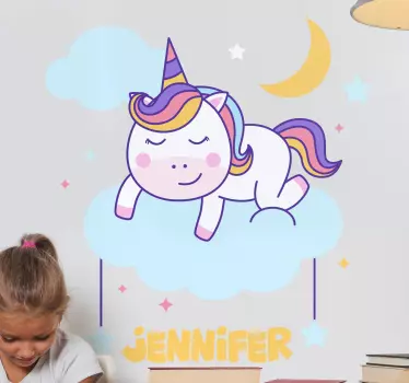 Wandtattoo kinderzimmer einhorn fantasie individuell - TenStickers