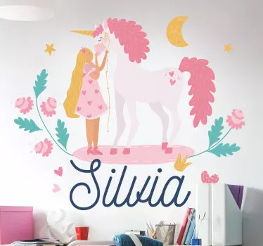 Wandtattoo kinderzimmer einhorn fantasiewelt - TenStickers
