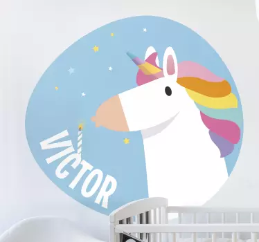 Wandtattoo kinderzimmer einhorn geburtstagsdesign - TenStickers