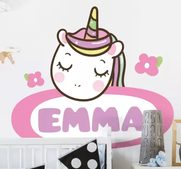 Wandtattoo kinderzimmer einhornkopf individuell - TenStickers