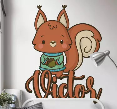 Wandtattoo Kinderzimmer entzückende eichhörnchenfigur - TenStickers