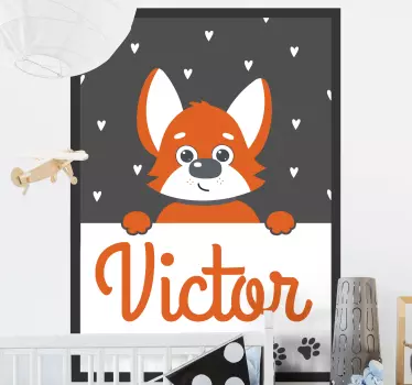 Wandtattoo Kinderzimmer entzückende fuchsillustration - TenStickers