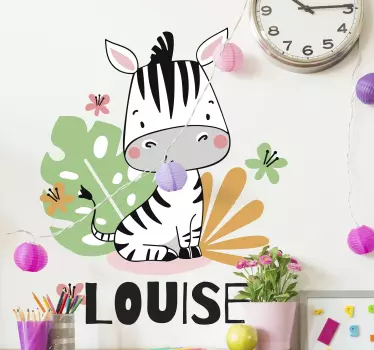 Wandtattoo Kinderzimmer entzückende zebrafigur - TenStickers