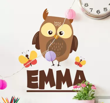 Wandtattoo kinderzimmer eule und schmetterlinge - TenStickers