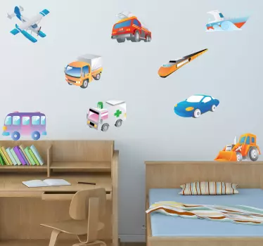 Wandtattoo Kinderzimmer Fahrzeuge - TenStickers