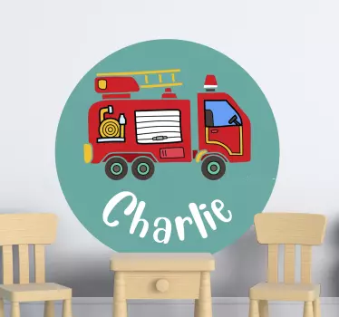 Wandtattoo Kinderzimmer feuerwehrauto-thema - TenStickers