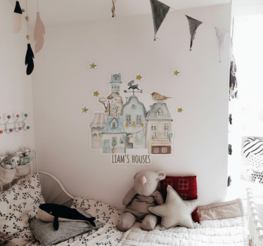 Wandtattoo kinderzimmer flämische häuser mit namen - TenStickers