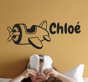 Wandtattoo Kinderzimmer flugzeug benutzerdefinierter name - TenStickers
