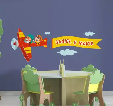 Wandtattoo kinderzimmer fröhliche aviator abenteuer - TenStickers