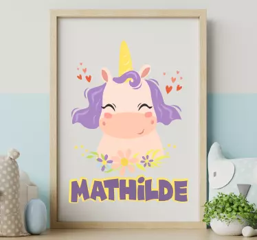 Wandtattoo Kinderzimmer fröhliche einhornfigur - TenStickers