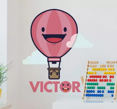 Wandtattoo kinderzimmer fröhlicher heißluftballon - TenStickers