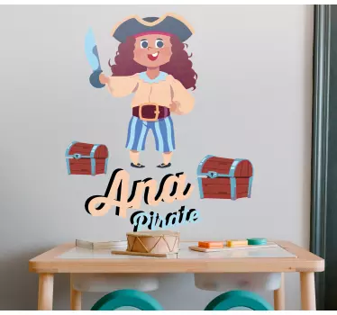 Wandtattoo kinderzimmer fröhlicher pirat charakter - TenStickers
