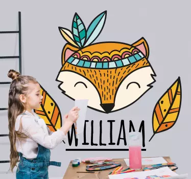 Wandtattoo kinderzimmer fuchs kunstwerk - TenStickers