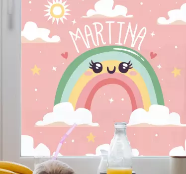 Wandtattoo kinderzimmer glücklicher regenbogen design - TenStickers