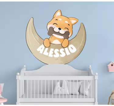 Wandtattoo kinderzimmer glücklicher welpe mit knochen - TenStickers