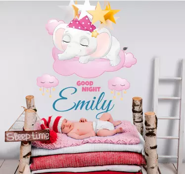 Wandtattoo baby gute nacht elefant - TenStickers