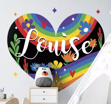 Wandtattoo kinderzimmer herzblüten personalisierung - TenStickers