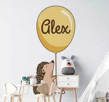 Wandtattoo Kinderzimmer igel mit ballon - TenStickers