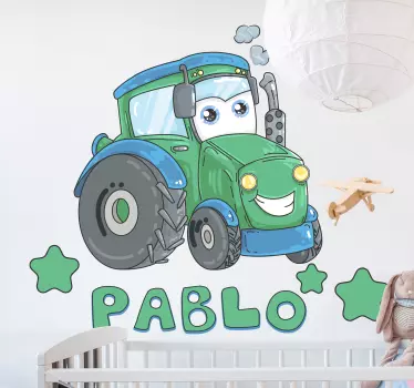 Wandtattoo kinderzimmer individuell gestaltbarer traktor - TenStickers