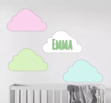 Wandtattoo kinderzimmer individuell gestaltete wolken - TenStickers