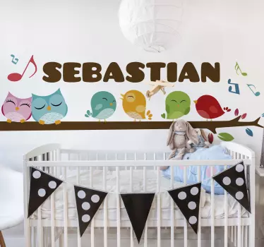 Wandtattoo Kinderzimmer individuelle bunte vögel - TenStickers