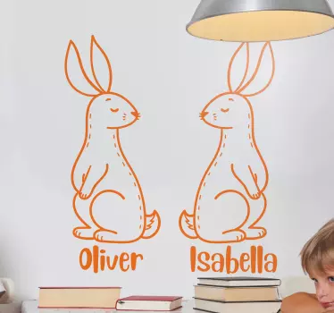 Wandtattoo kinderzimmer individuelle hasenillustration - TenStickers