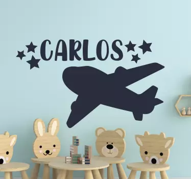 Wandtattoo Kinderzimmer individuelles flugzeugmotiv - TenStickers