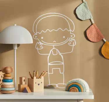 Wandtattoo Strichzeichnung von einem Jungen - TenStickers