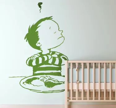 Wandbild Kinderzimmer Junge will nicht essen - TenStickers