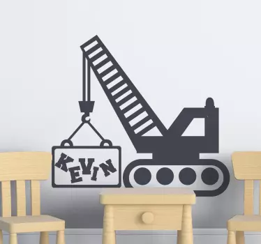 Wandtattoo kinderzimmer kran mit namen - TenStickers