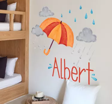 Wandtattoo kinderzimmer mit buntem regenschirmdesign - TenStickers