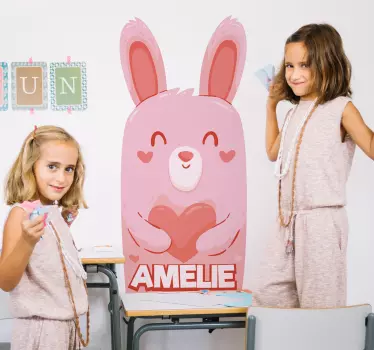 Wandtattoo kinderzimmer mit charmantem hasenfigur - TenStickers