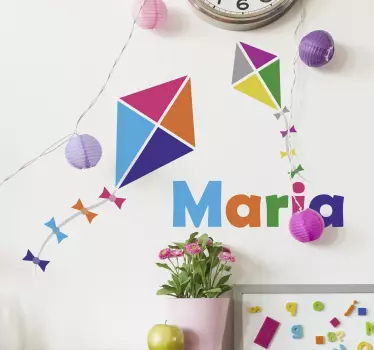 Wandtattoo kinderzimmer mit drachen und namen - TenStickers