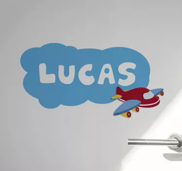Wandtattoo kinderzimmer mit flugzeug und namen - TenStickers