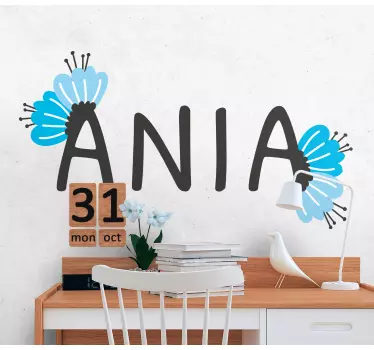 Wandtattoo kinderzimmer mit personalisiertem blumenname - TenStickers
