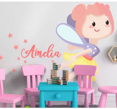 Wandtattoo kinderzimmer mit verspieltem feencharakter - TenStickers