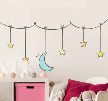 Wandtattoo baby mond und himmelskörper - TenStickers