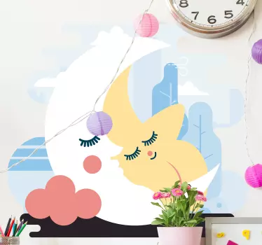 Wandtattoo Kinderzimmer mond und stern - TenStickers