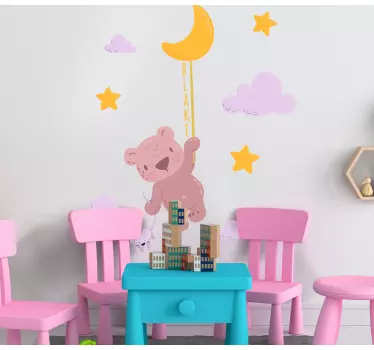 Wandtattoo kinderzimmer niedlicher bär mit ballon - TenStickers