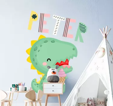 Wandtattoo kinderzimmer niedliches dinosaurier-thema - TenStickers