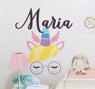 Wandtattoo kinderzimmer personalisierbares einhorn - TenStickers