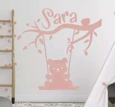Wandtattoo Kinderzimmer personalisierte bärenschaukel - TenStickers
