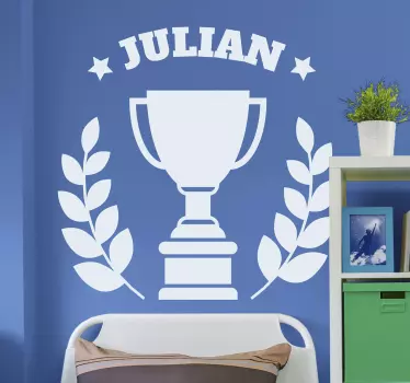 Wandtattoo kinderzimmer personalisierte pokaldekoration - TenStickers