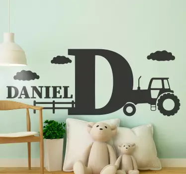 Wandtattoo kinderzimmer personalisierter traktor buchstabe - TenStickers